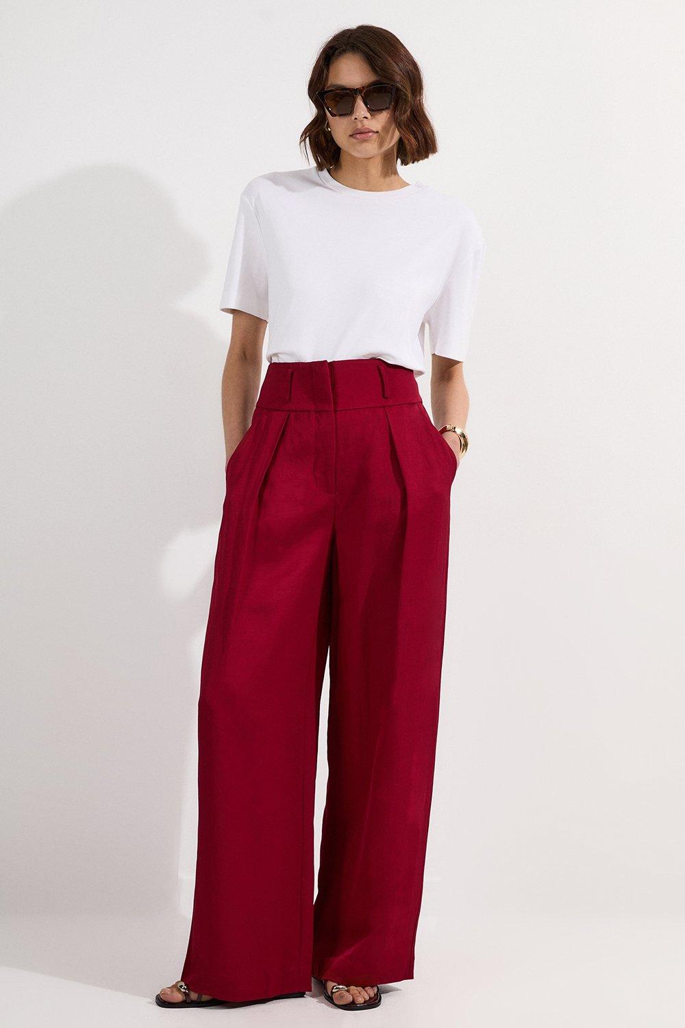 【KAREN MILLEN】ストレッチテーラードストレートレッグパンツ Women's Pants | Karen Millen USA
